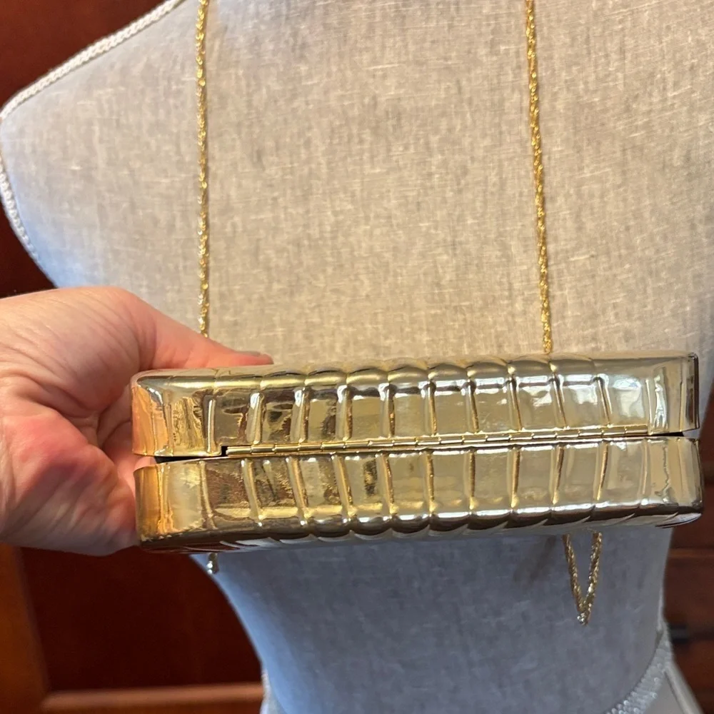 Vintage Saks Fifth Avenue Gold Shell Clutch